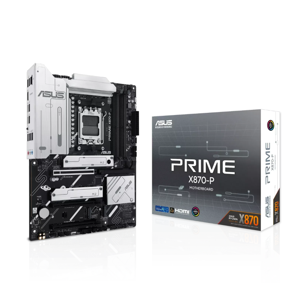 לוח אם – ASUS PRIME X870-P ATX AM5 DDR5 - צבע שחור/כסוף