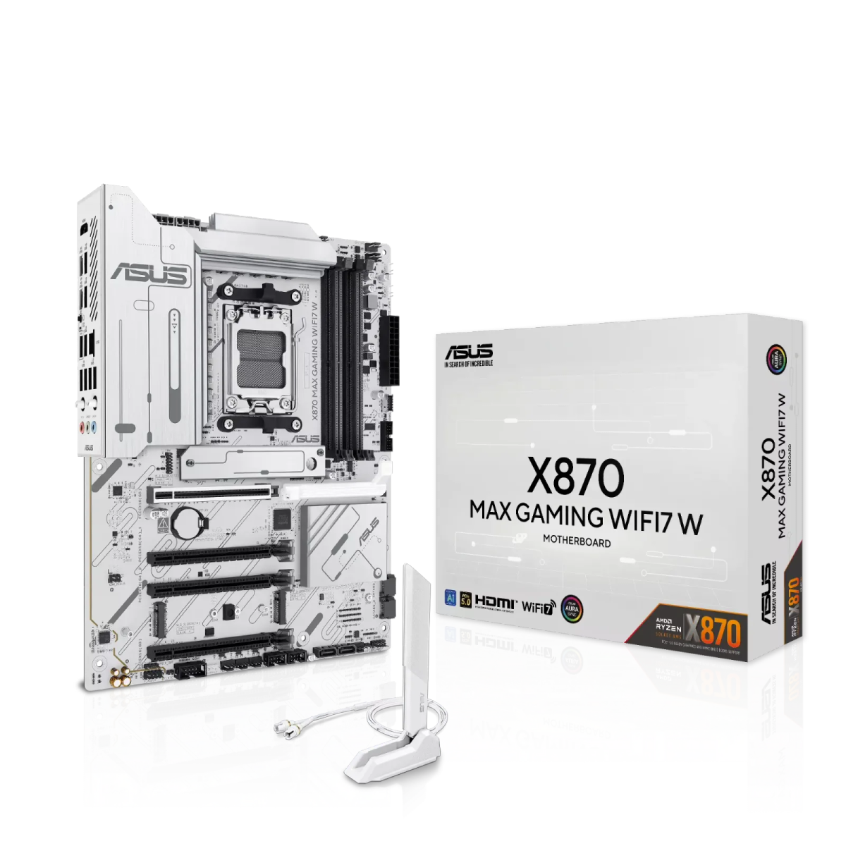 לוח אם – ASUS X870 MAX GAMING WIFI7 W ATX AM5 DDR5 – צבע לבן