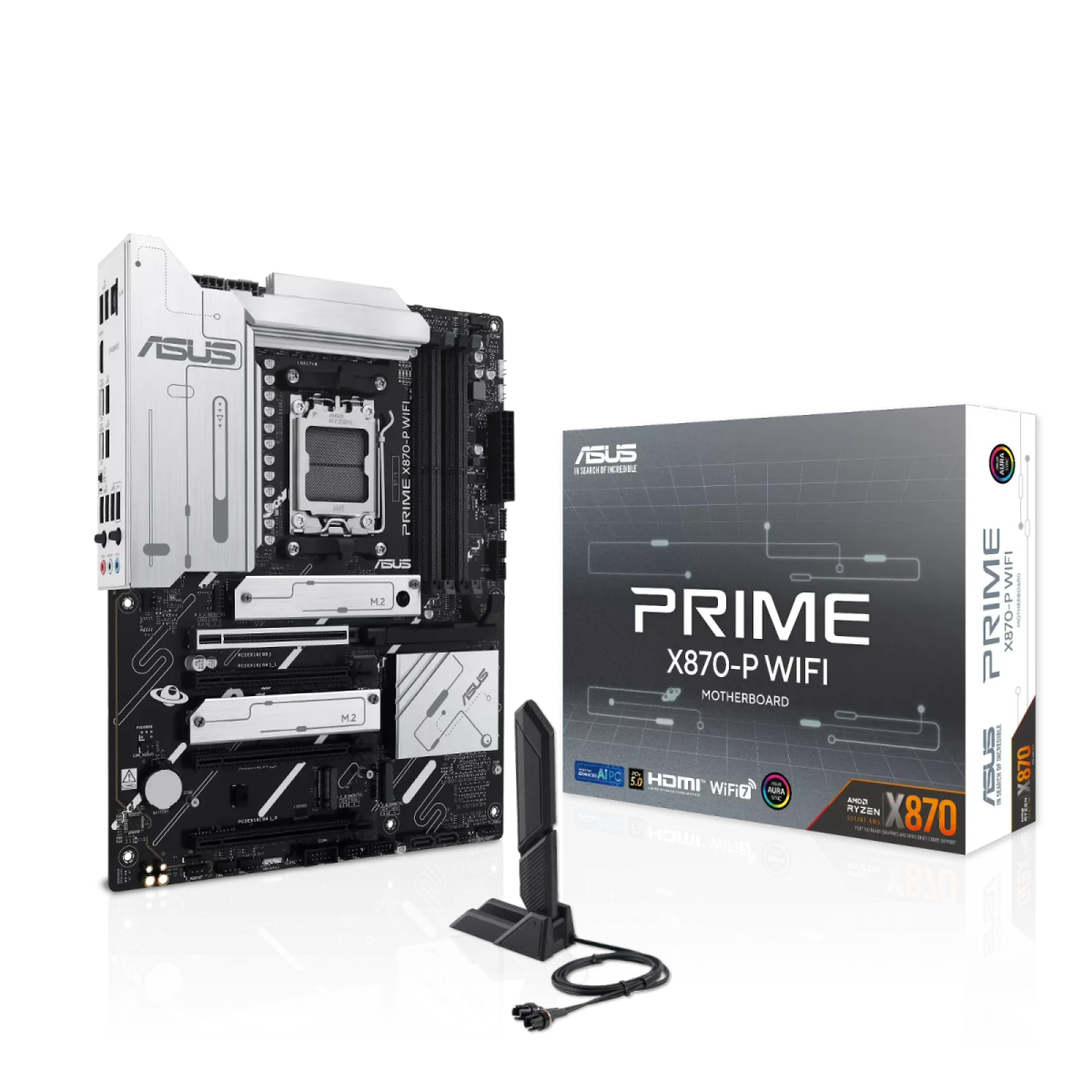 לוח אם – ASUS PRIME X870-P WIFI ATX AM5 DDR5 - צבע שחור/כסוף