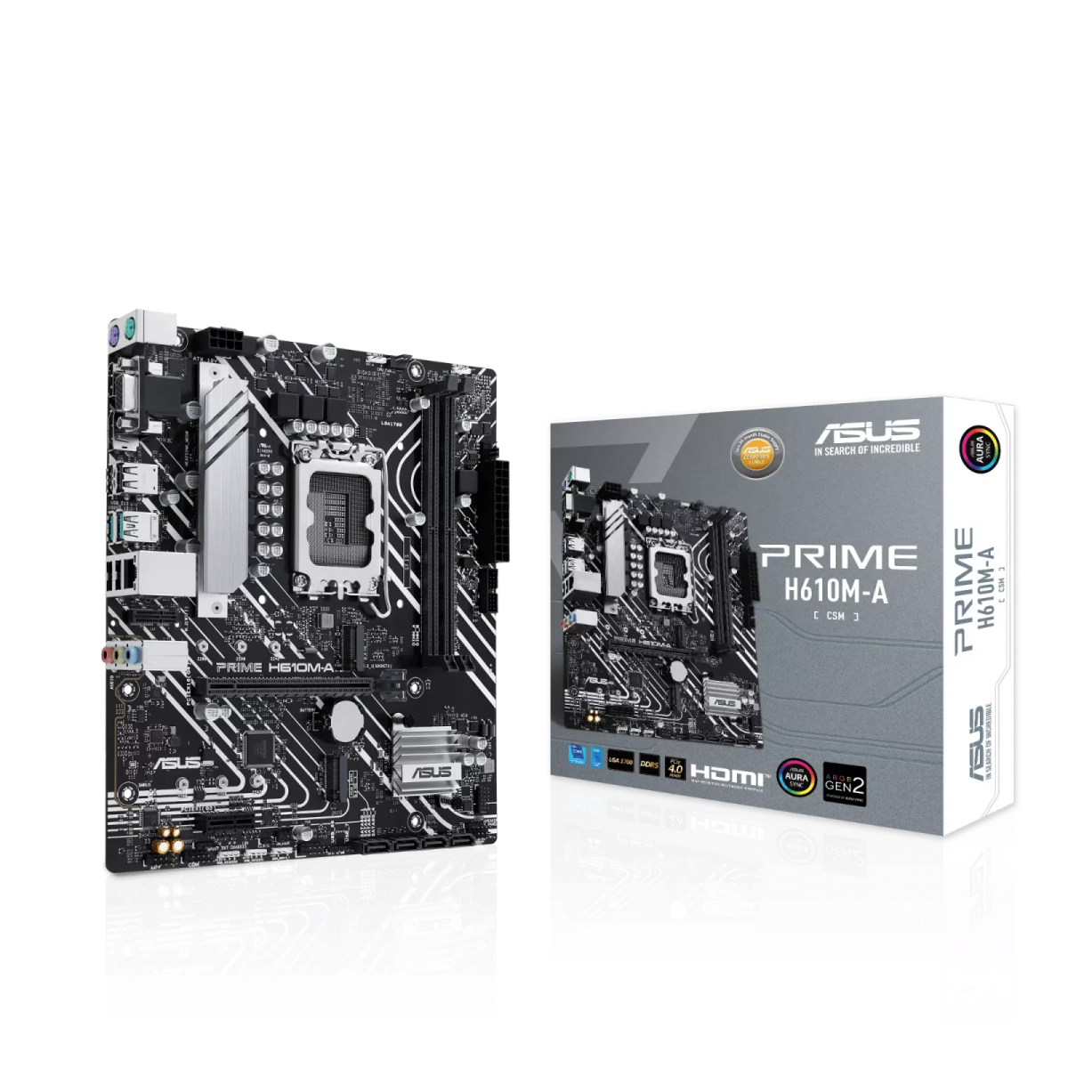 לוח אם – ASUS PRIME H610M-A-CSM Micro-ATX LGA1700 DDR5 - צבע שחור