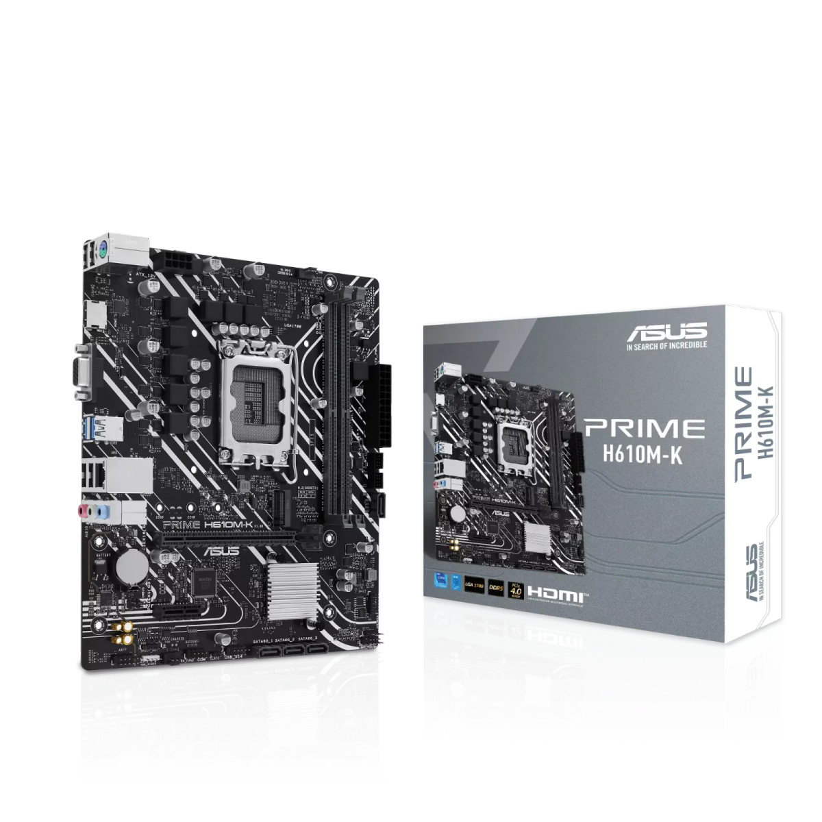 לוח אם – ASUS PRIME H610M-K Micro-ATX LGA1700 DDR5 - צבע שחור