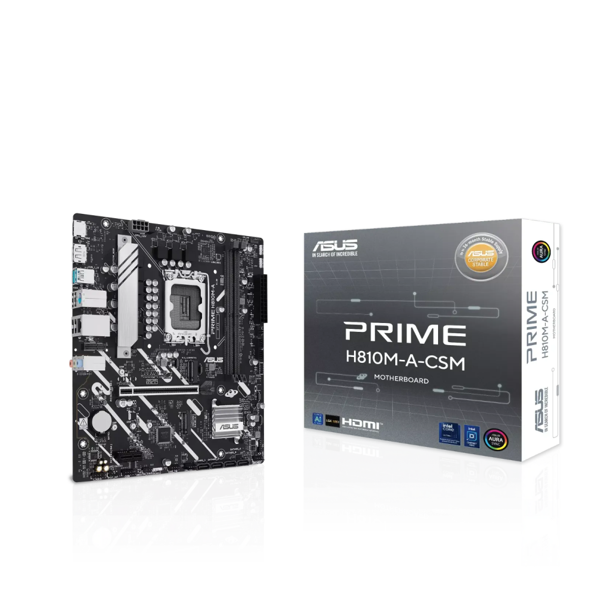 לוח אם – ASUS PRIME H810M-A-CSM Micro-ATX LGA1851 DDR5 - צבע שחור