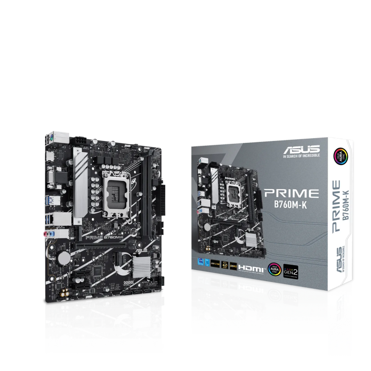 לוח אם – ASUS PRIME B760M-K Micro-ATX LGA1700 DDR5 - צבע שחור
