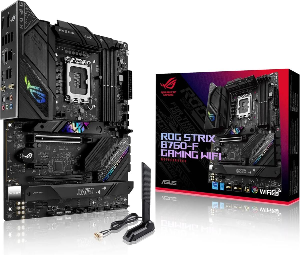 לוח אם – ASUS ROG STRIX B760-F GAMING WIFI ATX LGA1700 DDR5 - צבע שחור