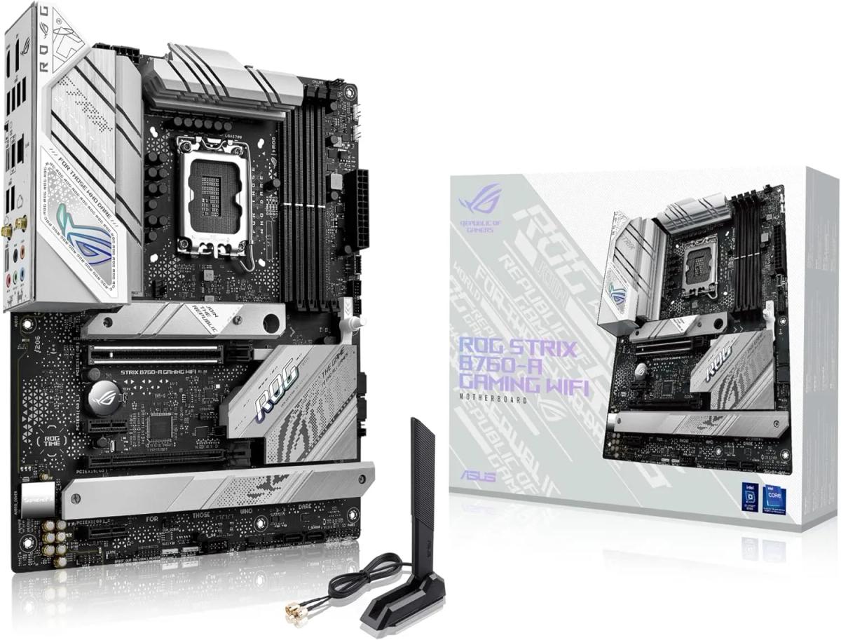 לוח אם – ASUS ROG STRIX B760-A GAMING WIFI ATX LGA1700 DDR5 – צבע שחור/לבן