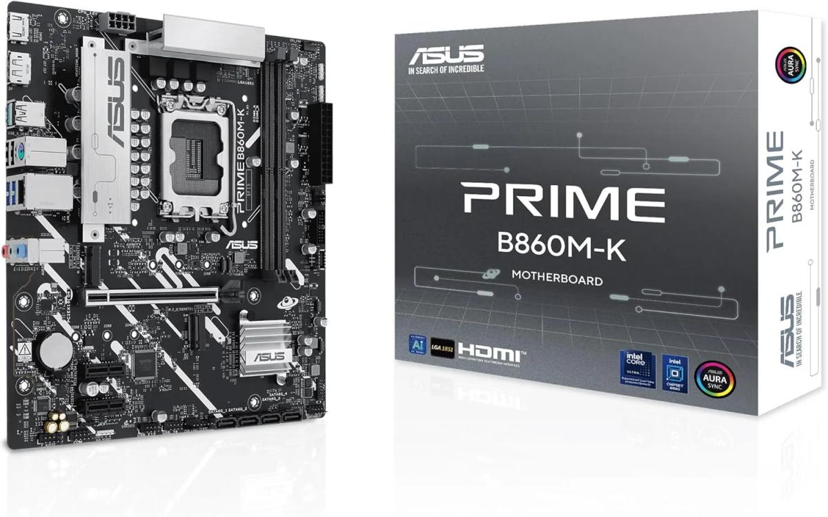 לוח אם – ASUS PRIME B860M-K Micro-ATX LGA1851 DDR5 - צבע שחור/כסוף