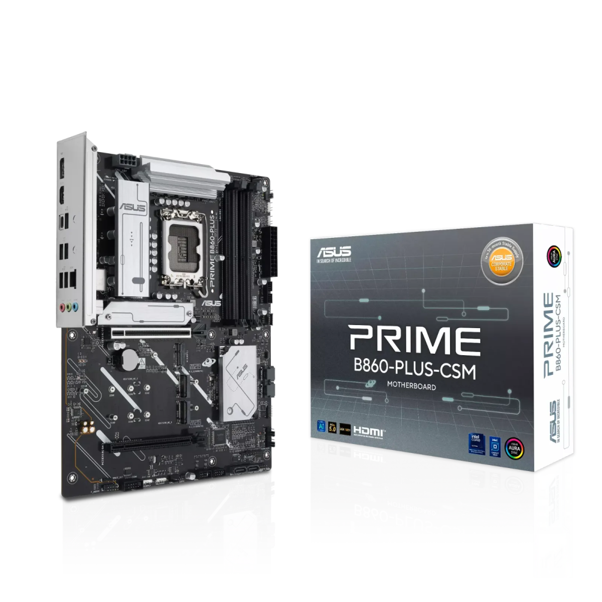 לוח אם – ASUS PRIME B860-PLUS-CSM ATX LGA1851 DDR5 - צבע שחור/כסוף