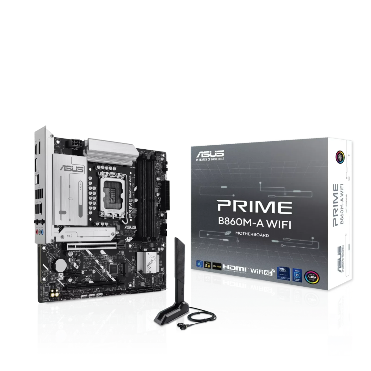 לוח אם – ASUS PRIME B860M-A WIFI Micro-ATX LGA1851 DDR5 - צבע שחור/כסוף