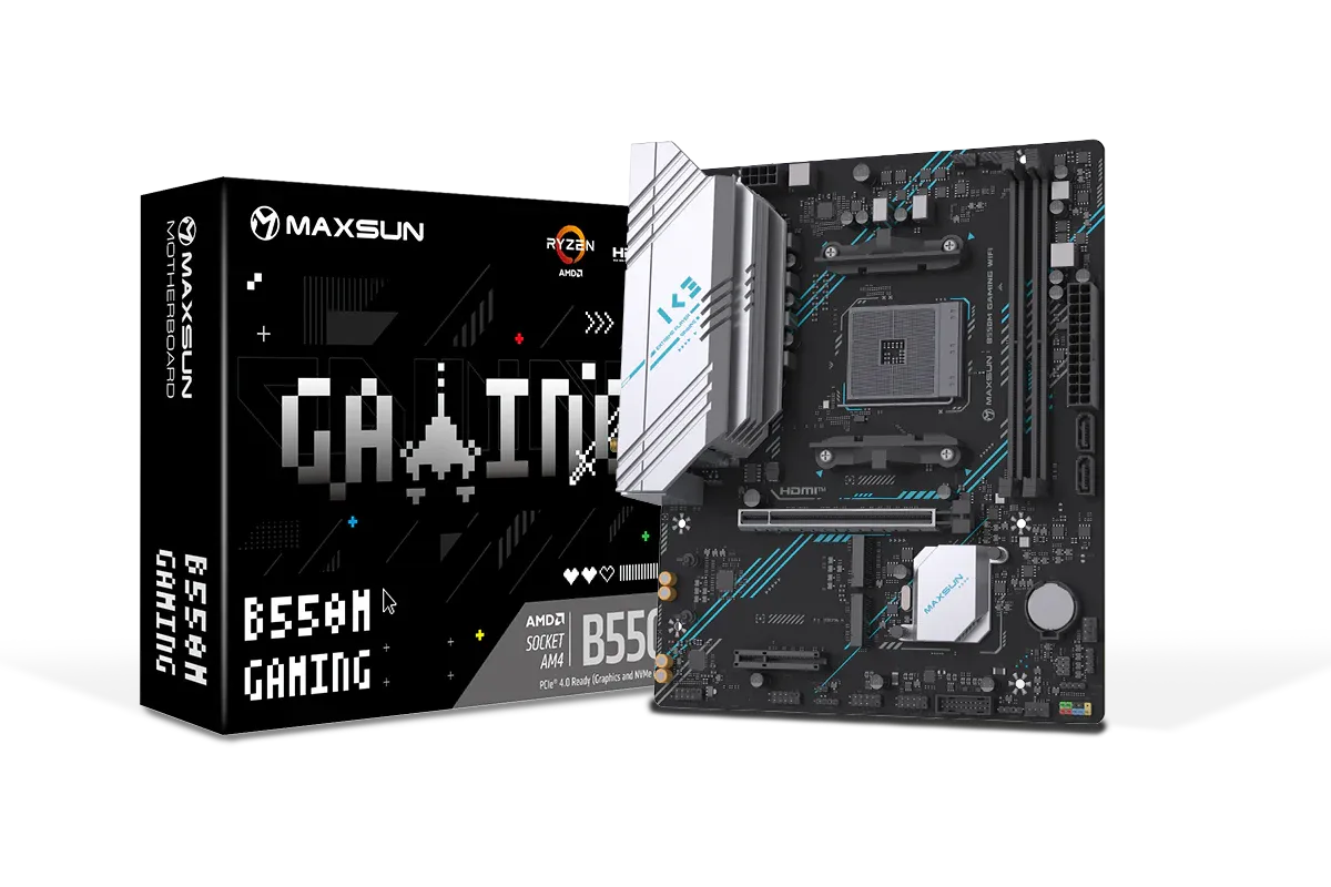 לוח אם – Maxsun B550M Gaming WIFI Micro-ATX AM4 DDR4 - צבע שחור