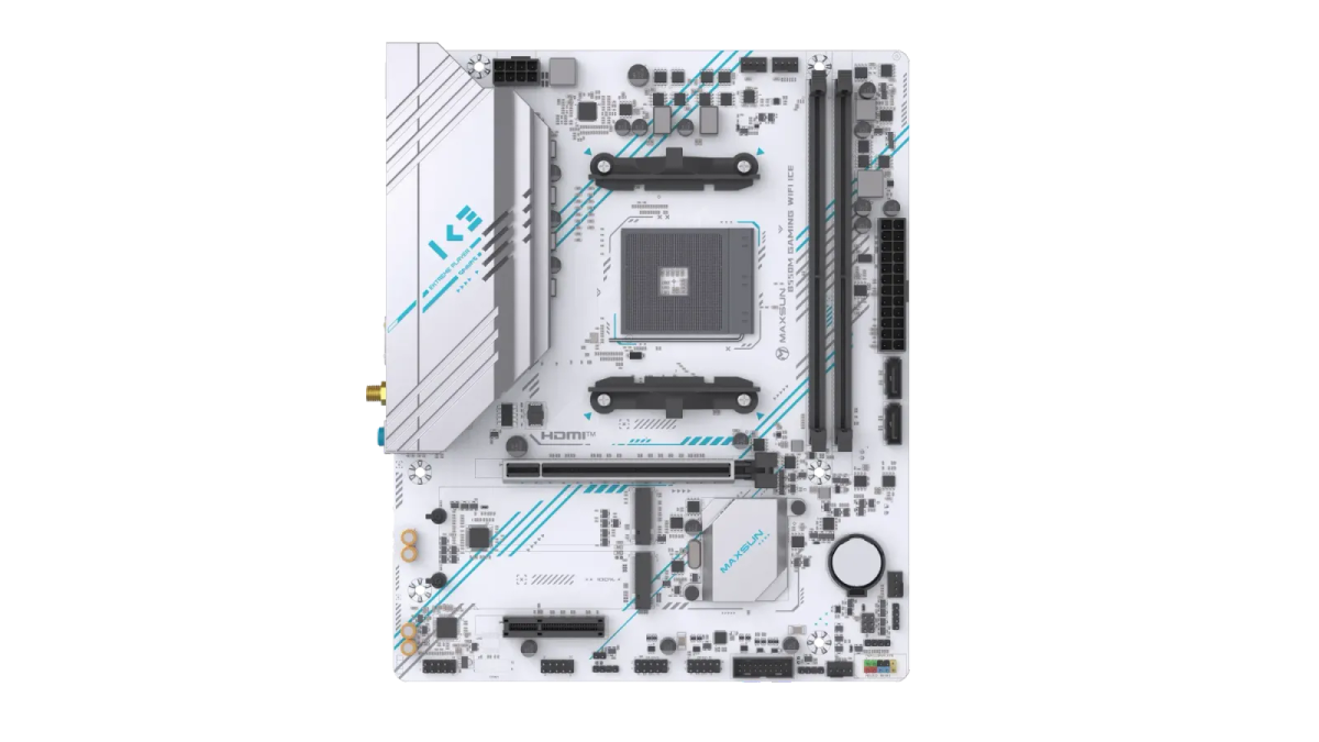 לוח אם – Maxsun B550M Gaming WIFI ICE Micro-ATX AM4 DDR4 - צבע לבן