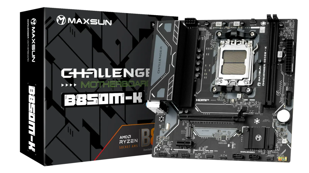 לוח אם – Maxsun Challenger B850M-K Micro-ATX AM5 DDR5 - צבע שחור