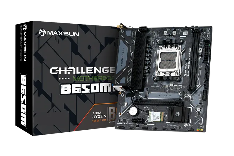 לוח אם – Maxsun Challenger B650M WIFI V2 Micro-ATX AM5 DDR5 - צבע שחור