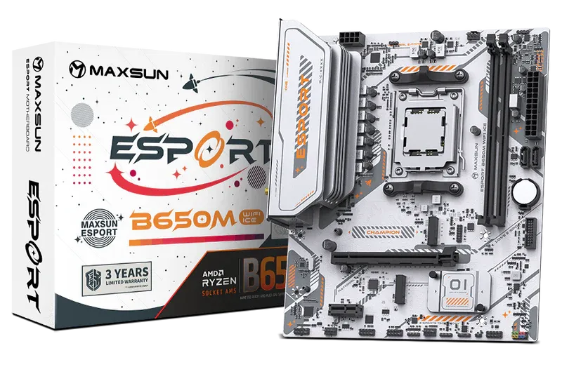לוח אם – Maxsun eSport B650M WiFi6 ICE Micro-ATX AM5 DDR5 - צבע לבן