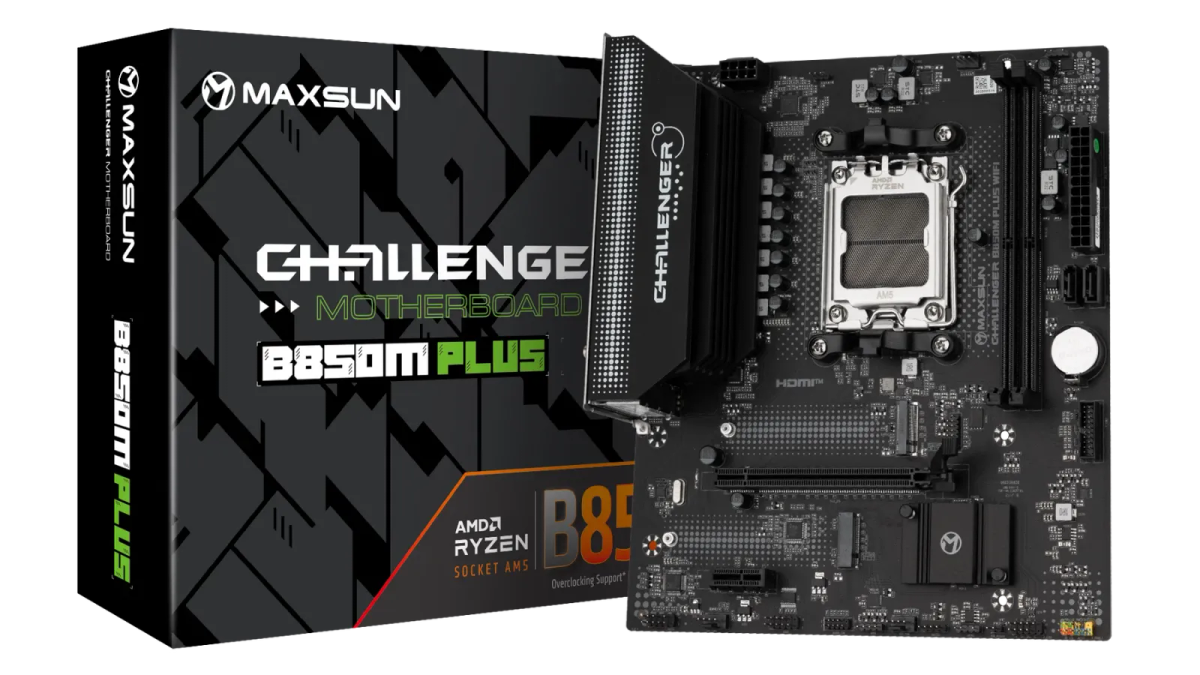 לוח אם – Maxsun Challenger B850M PLUS WiFi Micro-ATX AM5 DDR5 - צבע שחור