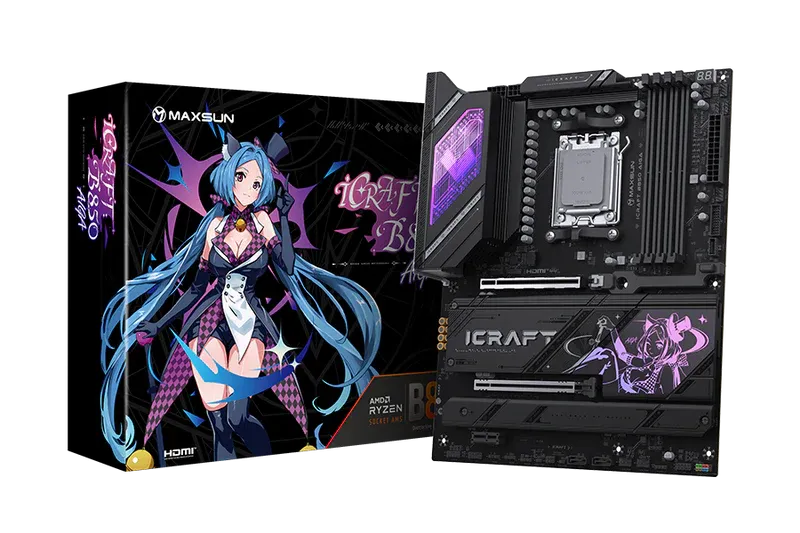 לוח אם – Maxsun iCraft B850 AIGA ATX AM5 DDR5 - צבע שחור