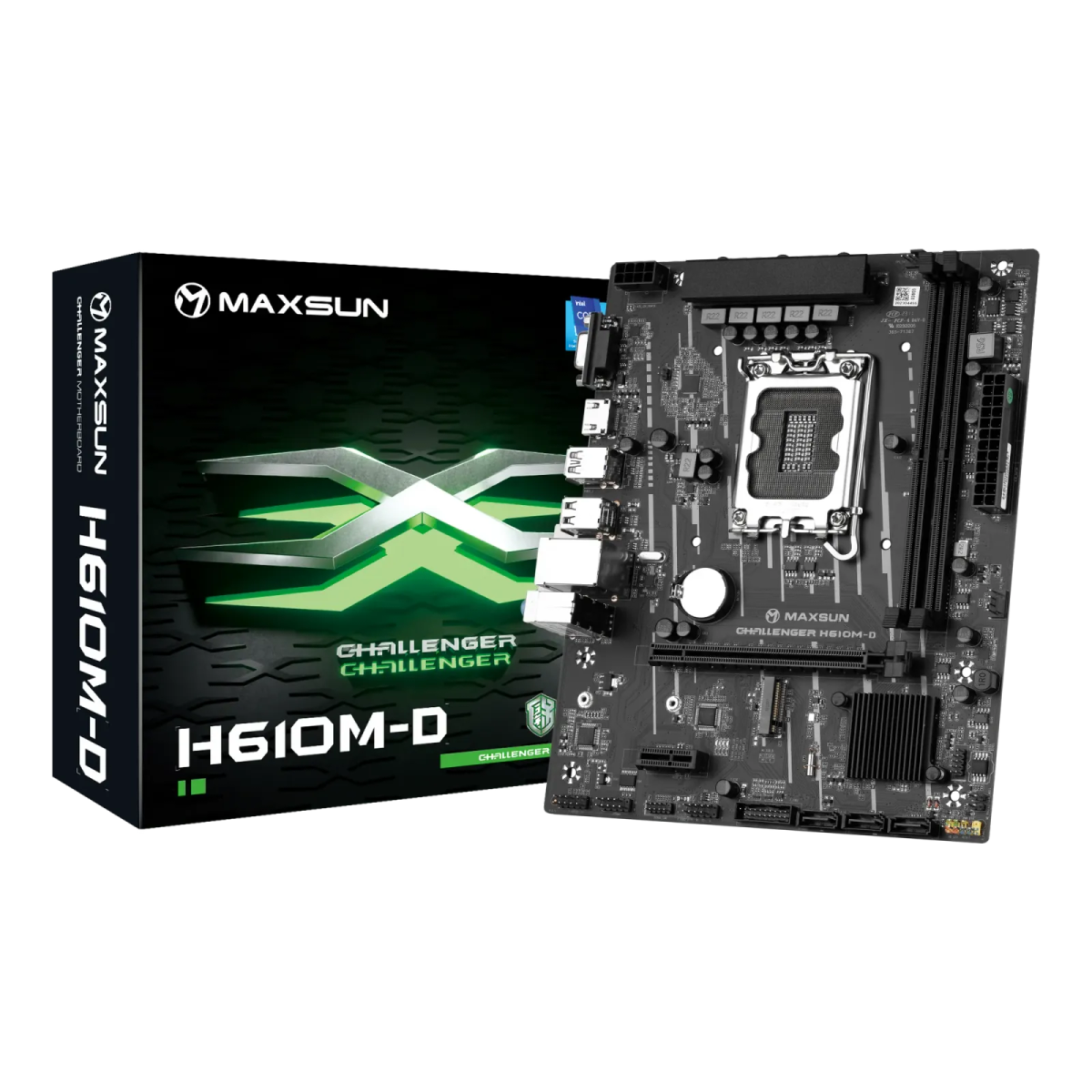 לוח אם – Maxsun Challenger H610M-D Micro-ATX LGA1700 DDR4 - צבע שחור