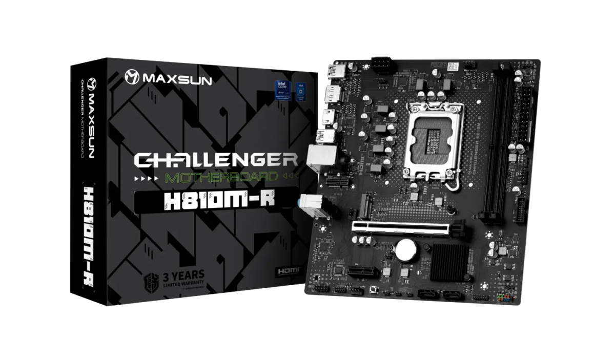לוח אם – Maxsun Challenger H810M-R Micro-ATX LGA1851 DDR5 - צבע שחור