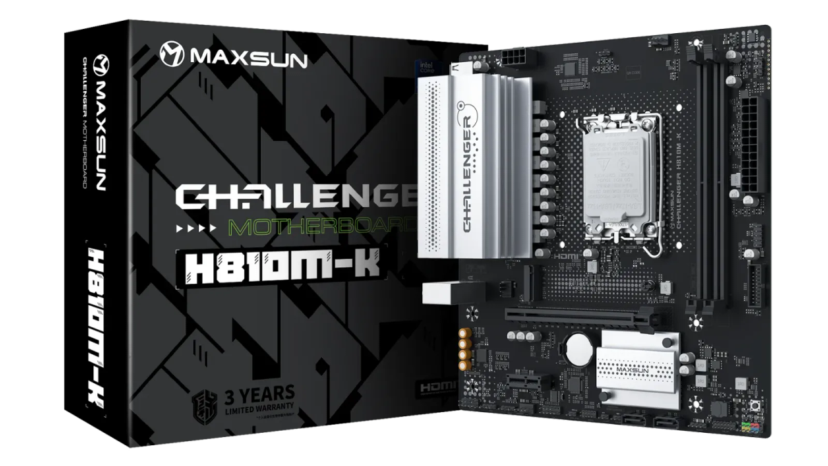 לוח אם – Maxsun Challenger H810M-K Micro-ATX LGA1851 DDR5 - צבע שחור