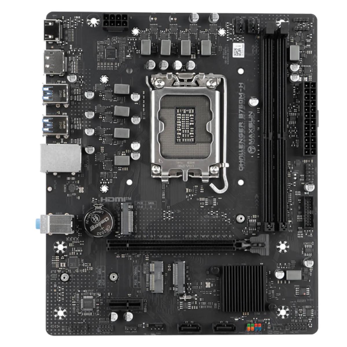 לוח אם – Maxsun Challenger B760M-H Micro-ATX LGA1700 DDR4 - צבע שחור