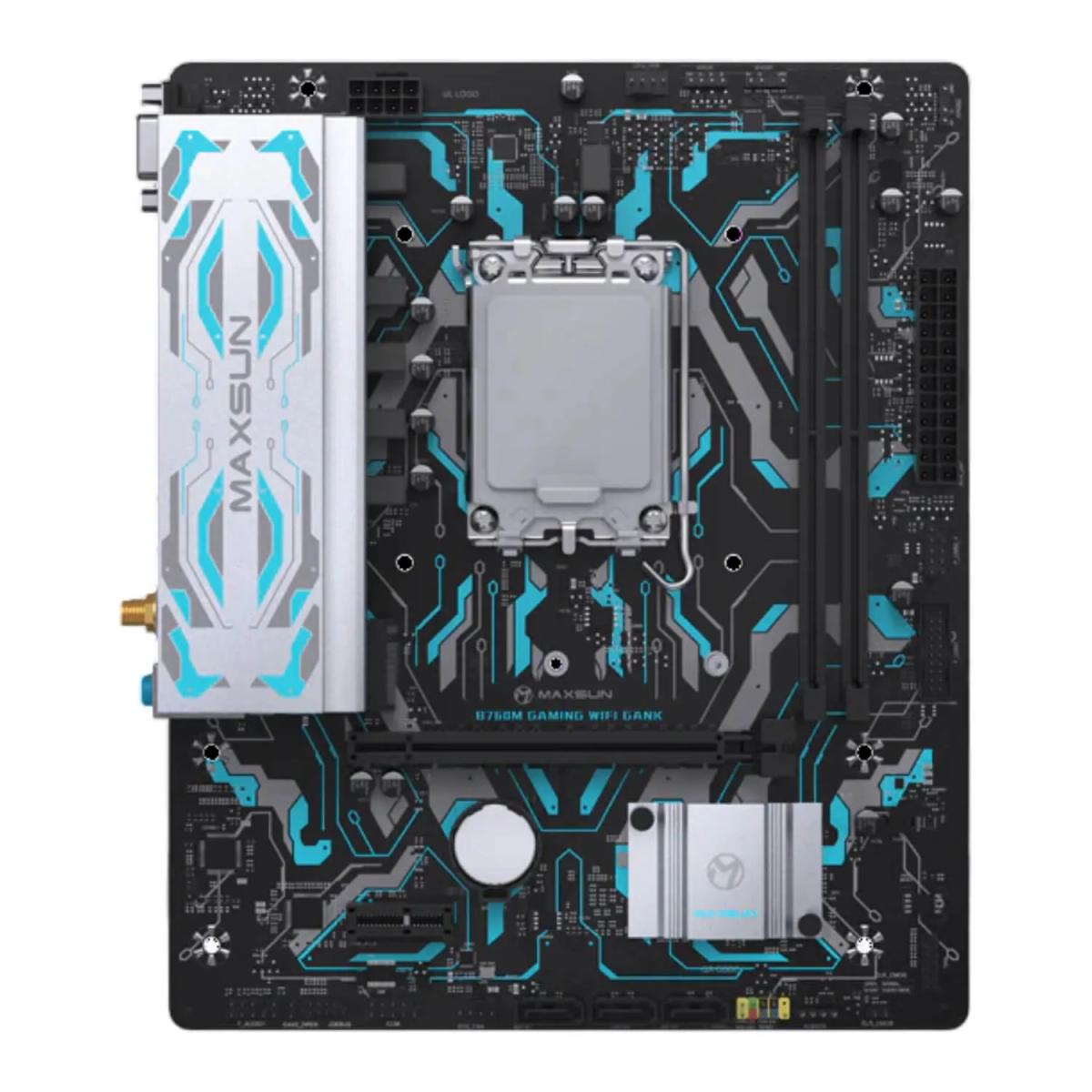 לוח אם – Maxsun B760M GAMING WiFi GANK V2 Micro-ATX LGA1700 DDR5 - צבע שחור/כסוף