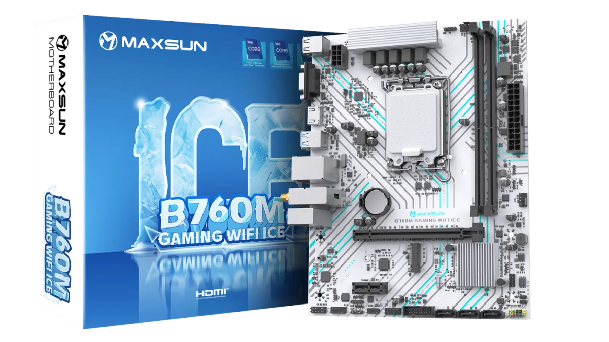 לוח אם – Maxsun B760M Gaming WiFi ICE Micro-ATX LGA1700 DDR4 - צבע לבן