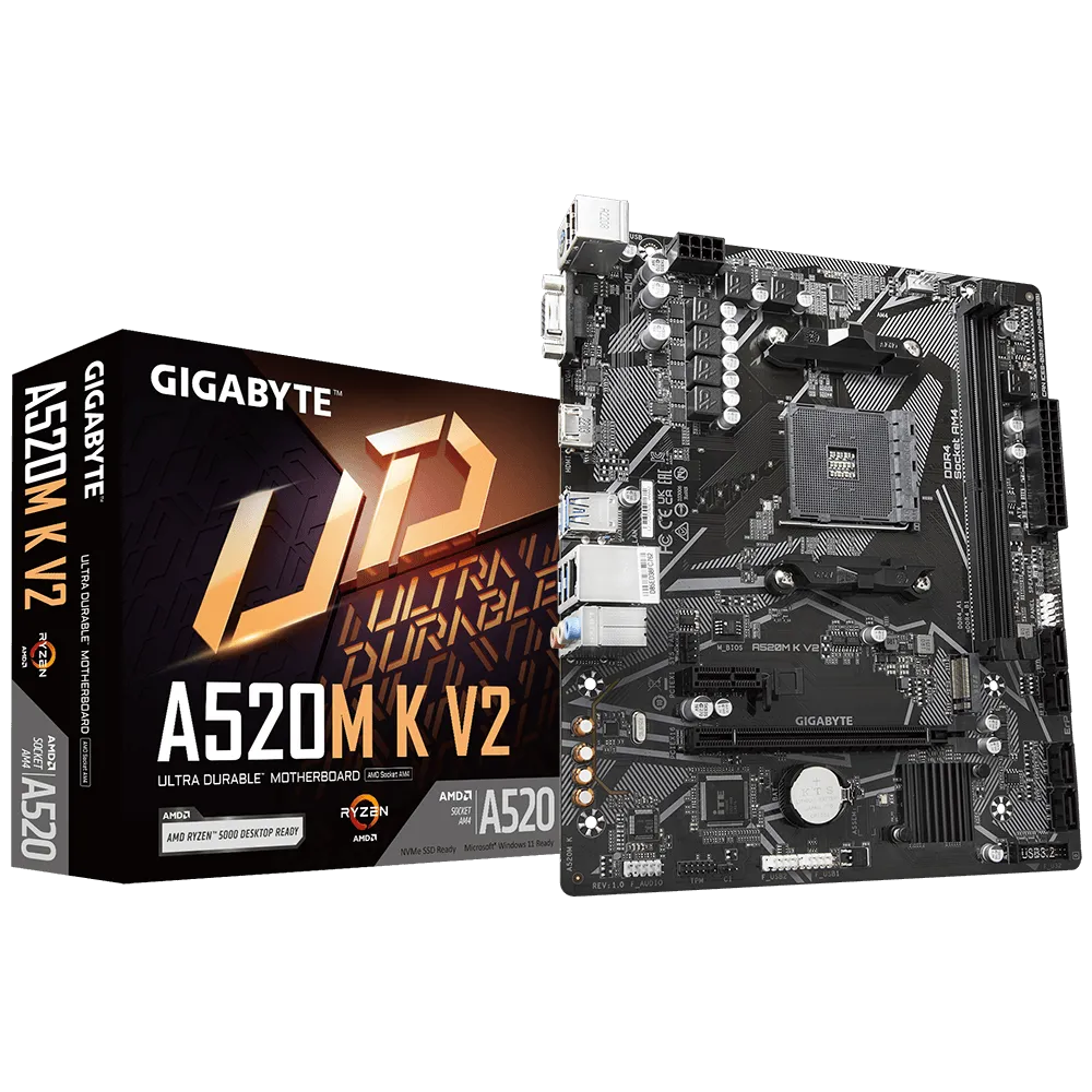 לוח אם – Gigabyte A520M K V2 Micro-ATX AM4 DDR4 - צבע שחור
