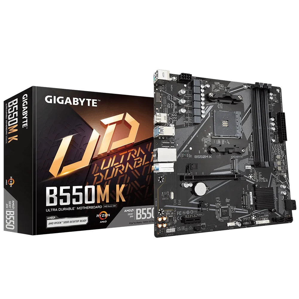 לוח אם – Gigabyte B550M K Micro-ATX AM4 DDR4 - צבע שחור