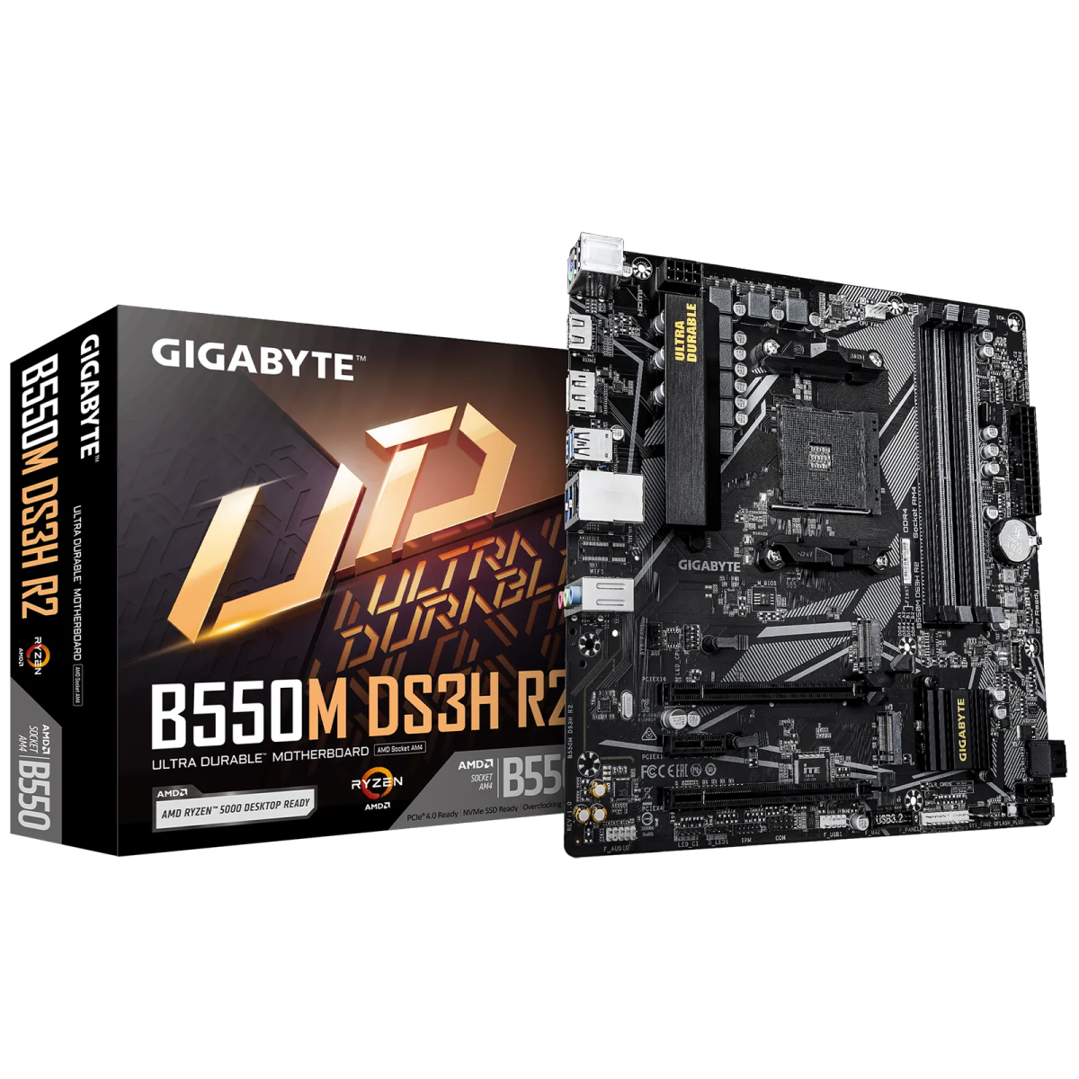 לוח אם – Gigabyte B550M DS3H R2 Micro-ATX AM4 DDR4 - צבע שחור