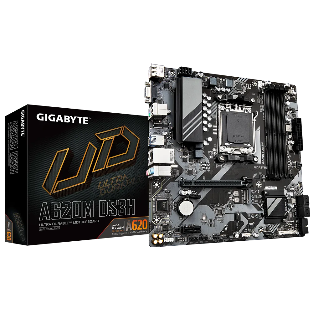 לוח אם – Gigabyte A620M DS3H Micro-ATX AM5 DDR5 - צבע שחור