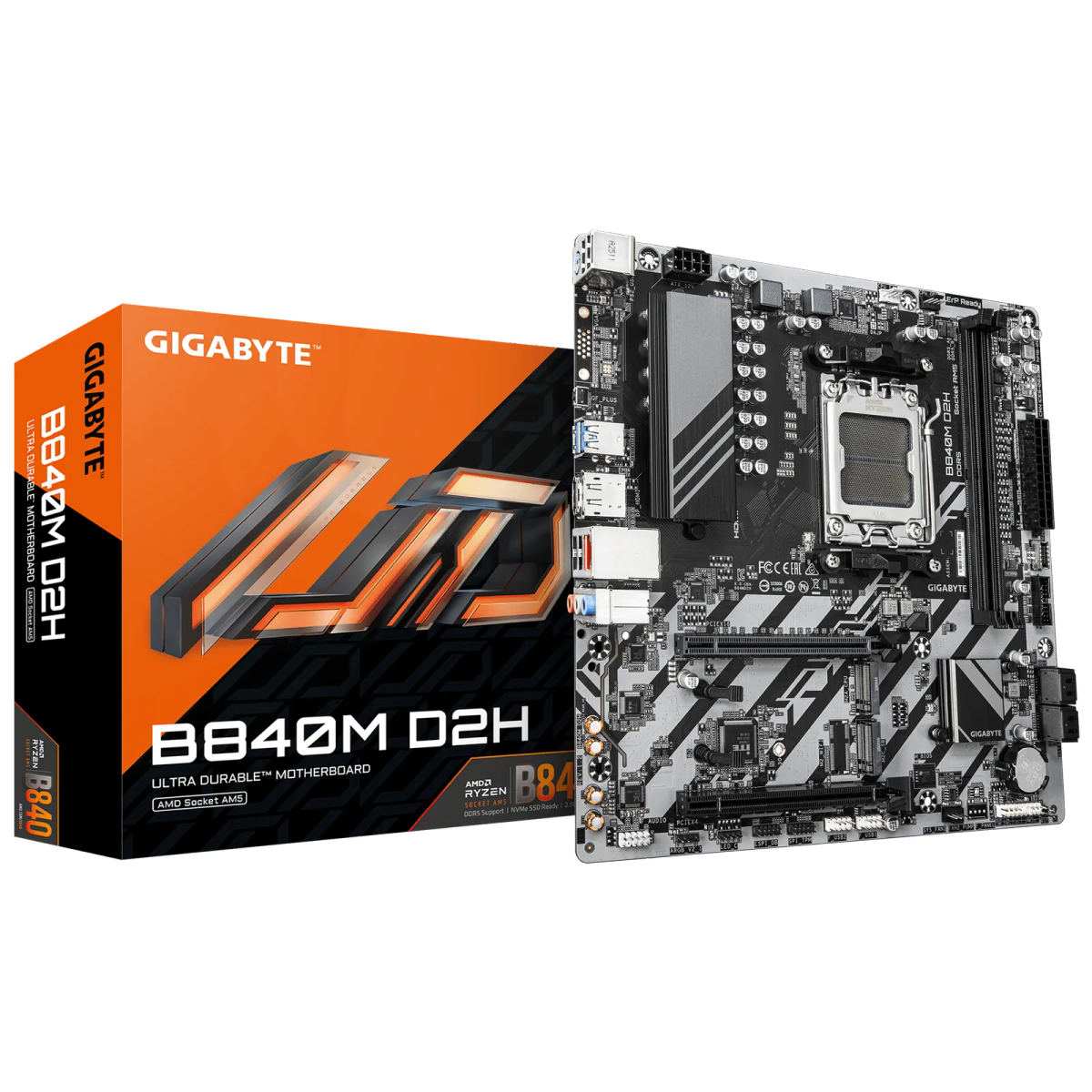 לוח אם – Gigabyte B840M D2H Micro-ATX AM5 DDR5 - צבע שחור