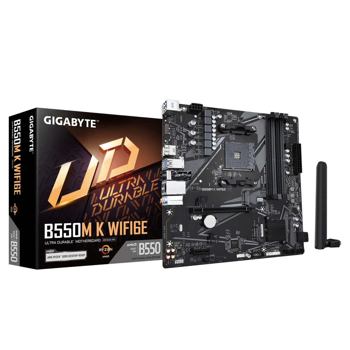 לוח אם – Gigabyte B550M K WIFI6E Micro-ATX AM4 DDR4 - צבע שחור