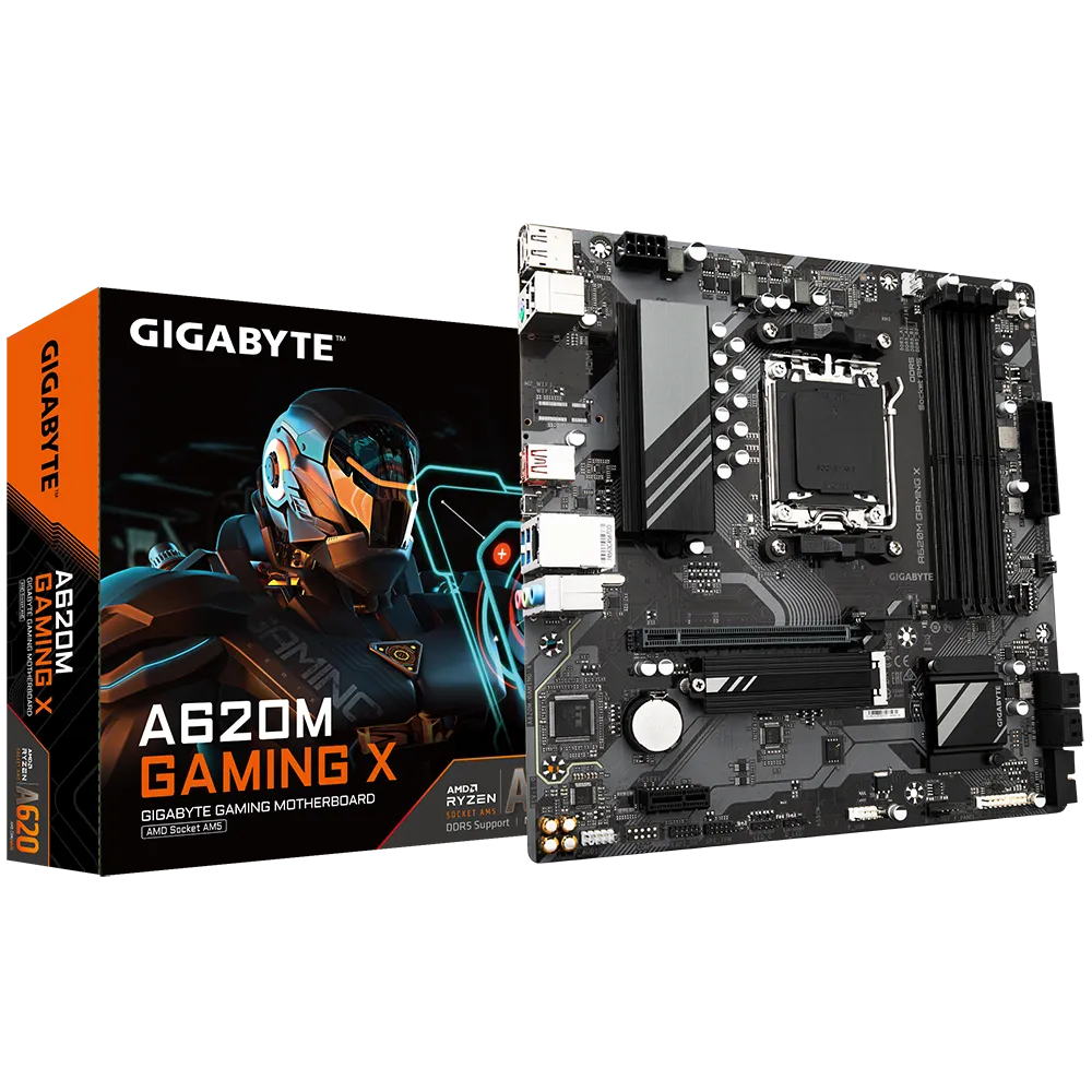 לוח אם – Gigabyte A620M GAMING X Micro-ATX AM5 DDR5 - צבע שחור