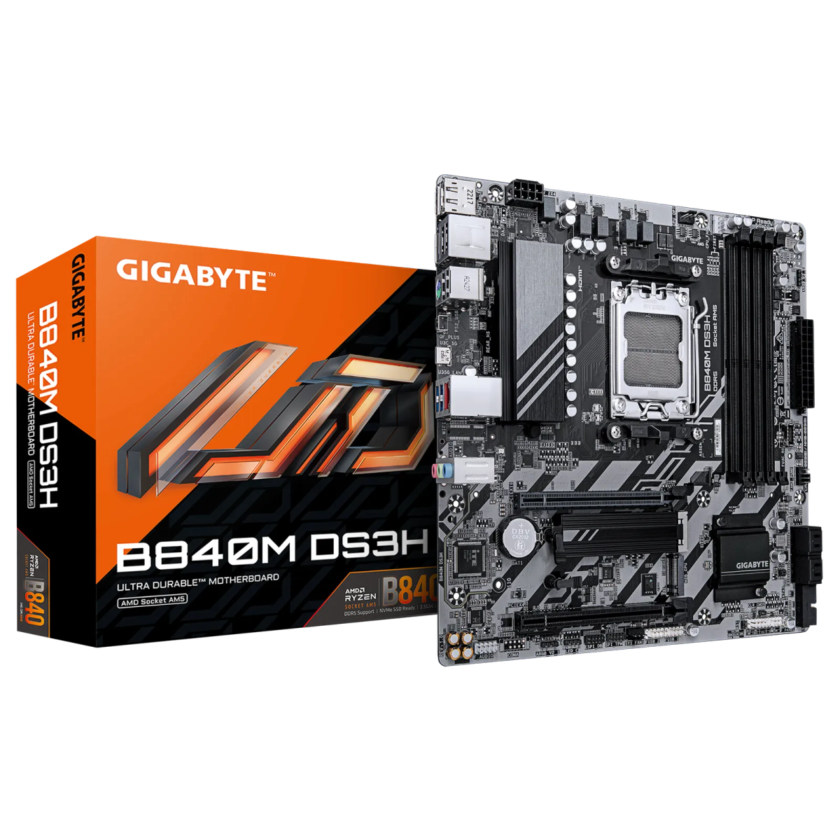 לוח אם – Gigabyte B840M DS3H Micro-ATX AM5 DDR5 - צבע שחור