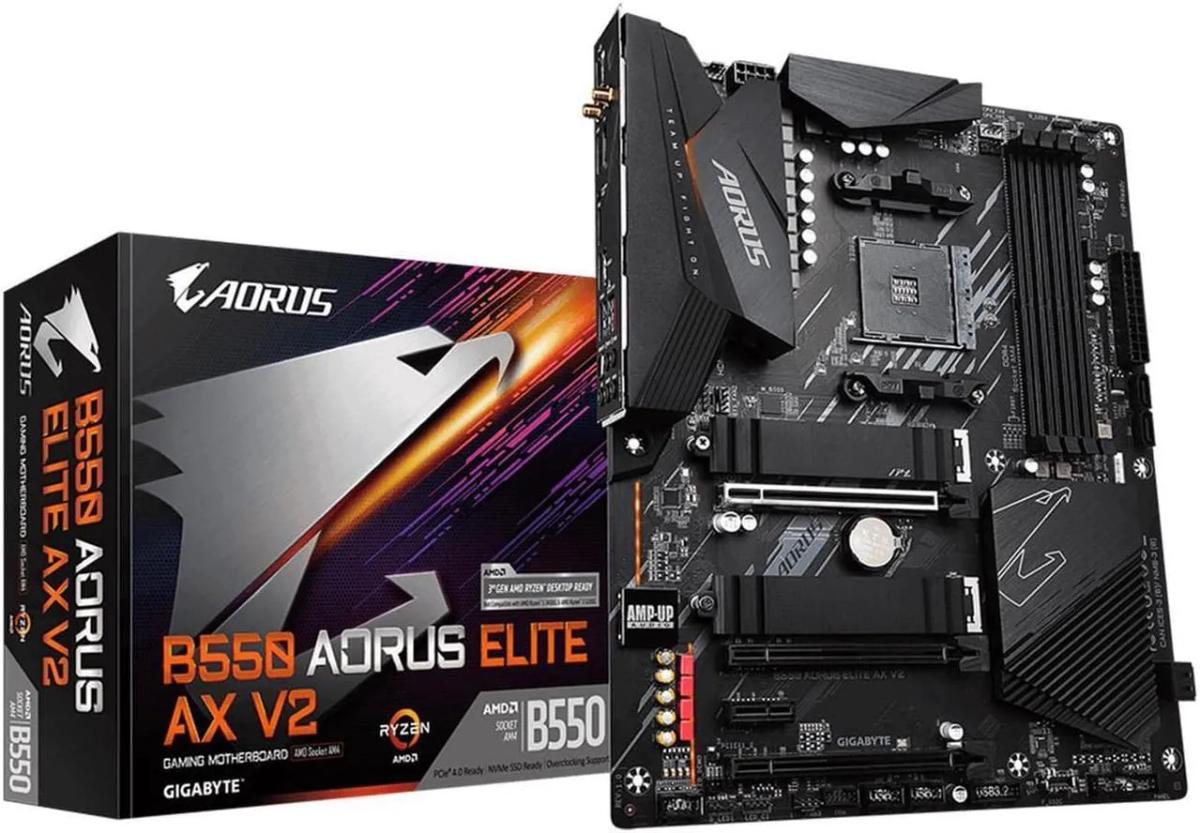 לוח אם – Gigabyte B550 AORUS ELITE AX V2 ATX AM4 DDR4 - צבע שחור
