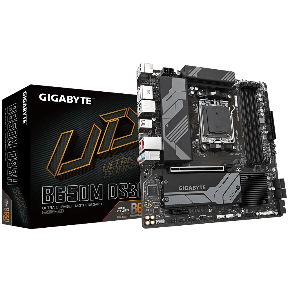 לוח אם – Gigabyte B650M DS3H Micro-ATX AM5 DDR5 - צבע שחור