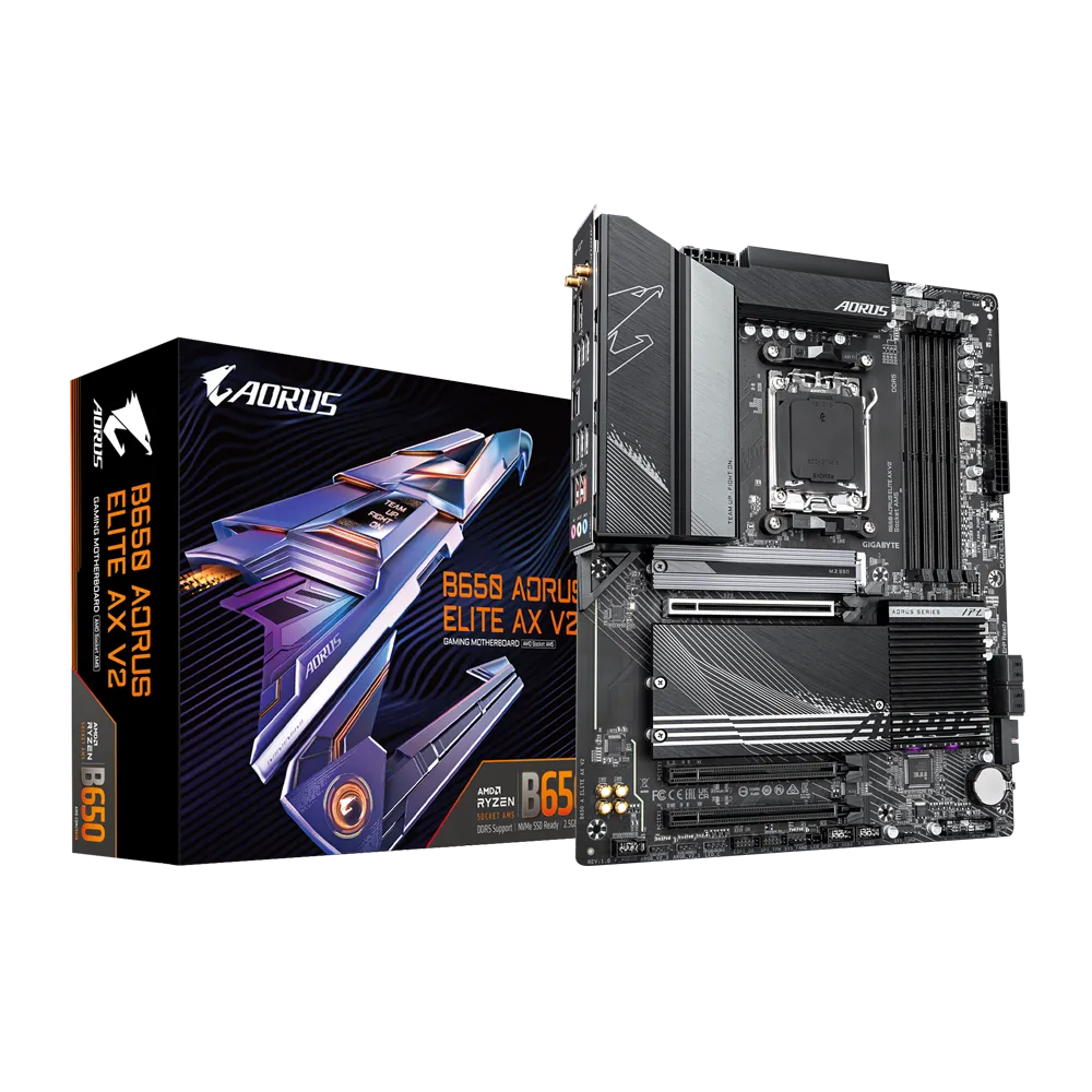לוח אם – Gigabyte B650 AORUS ELITE AX V2 ATX AM5 DDR5 - צבע שחור
