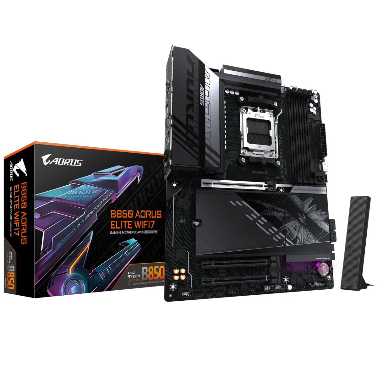 לוח אם – Gigabyte B850 AORUS ELITE WIFI7 AM5 DDR5 - צבע שחור