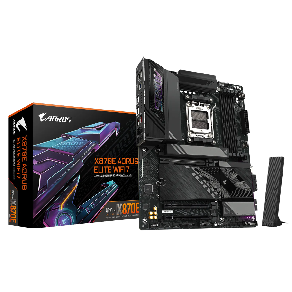 לוח אם – Gigabyte X870E AORUS ELITE WIFI7 ATX AM5 DDR5 - צבע שחור