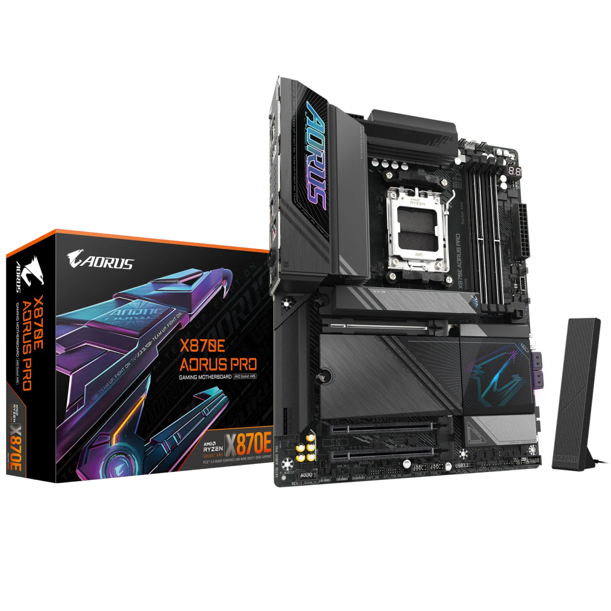 לוח אם – Gigabyte X870E AORUS PRO ATX AM5 DDR5 - צבע שחור