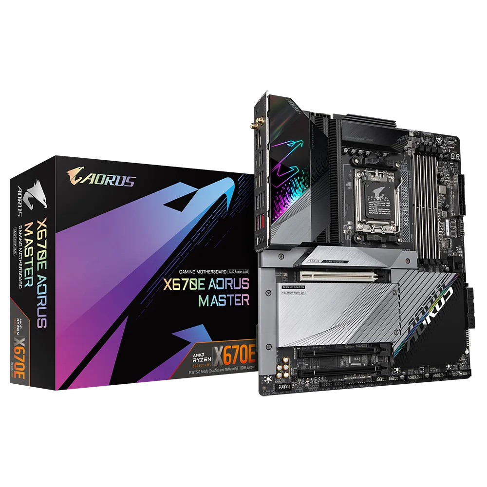 לוח אם – Gigabyte X670E AORUS MASTER ATX AM5 DDR5 - צבע שחור/כסוף