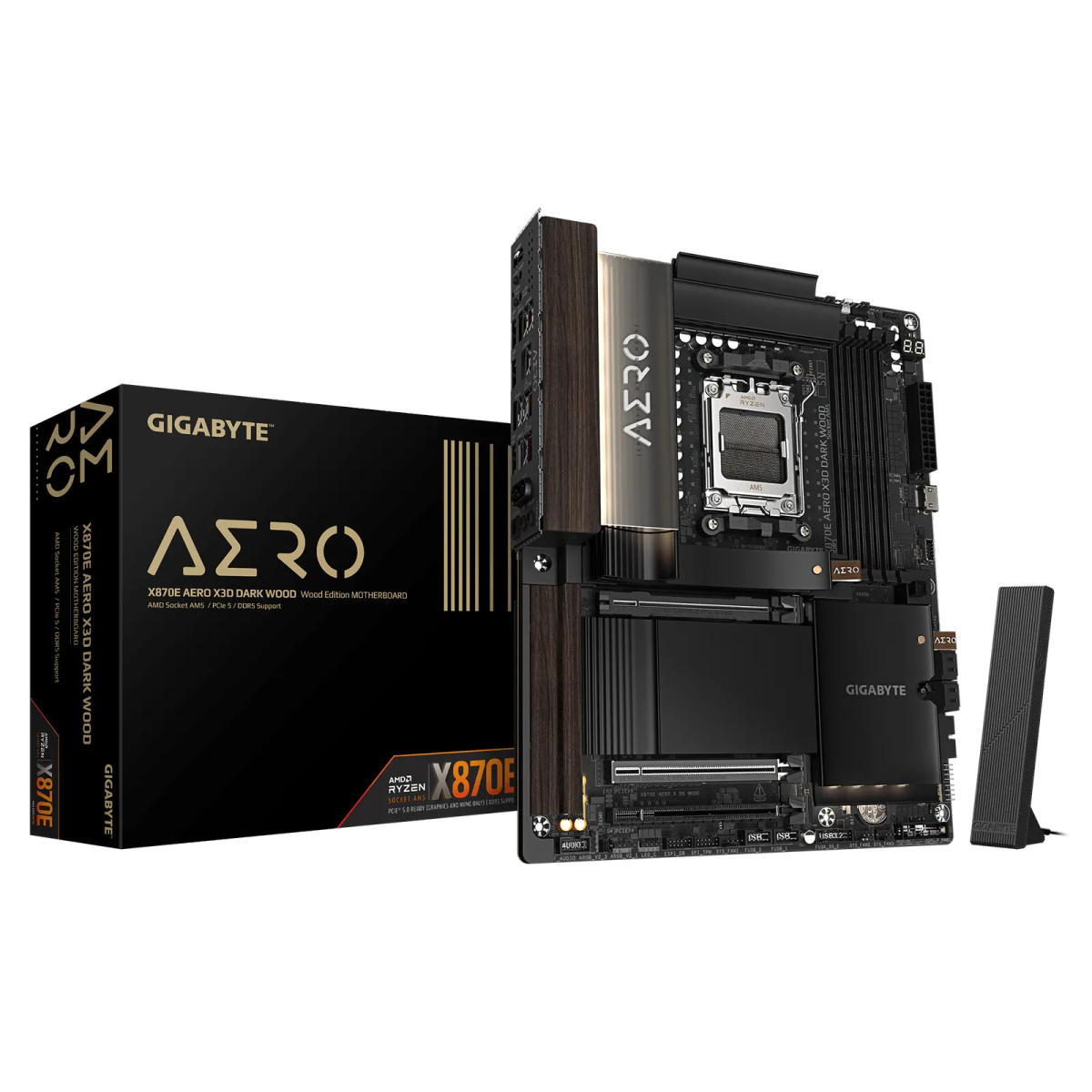 לוח אם – Gigabyte X870E AERO X3D DARK WOOD ATX AM5 DDR5 - צבע שחור