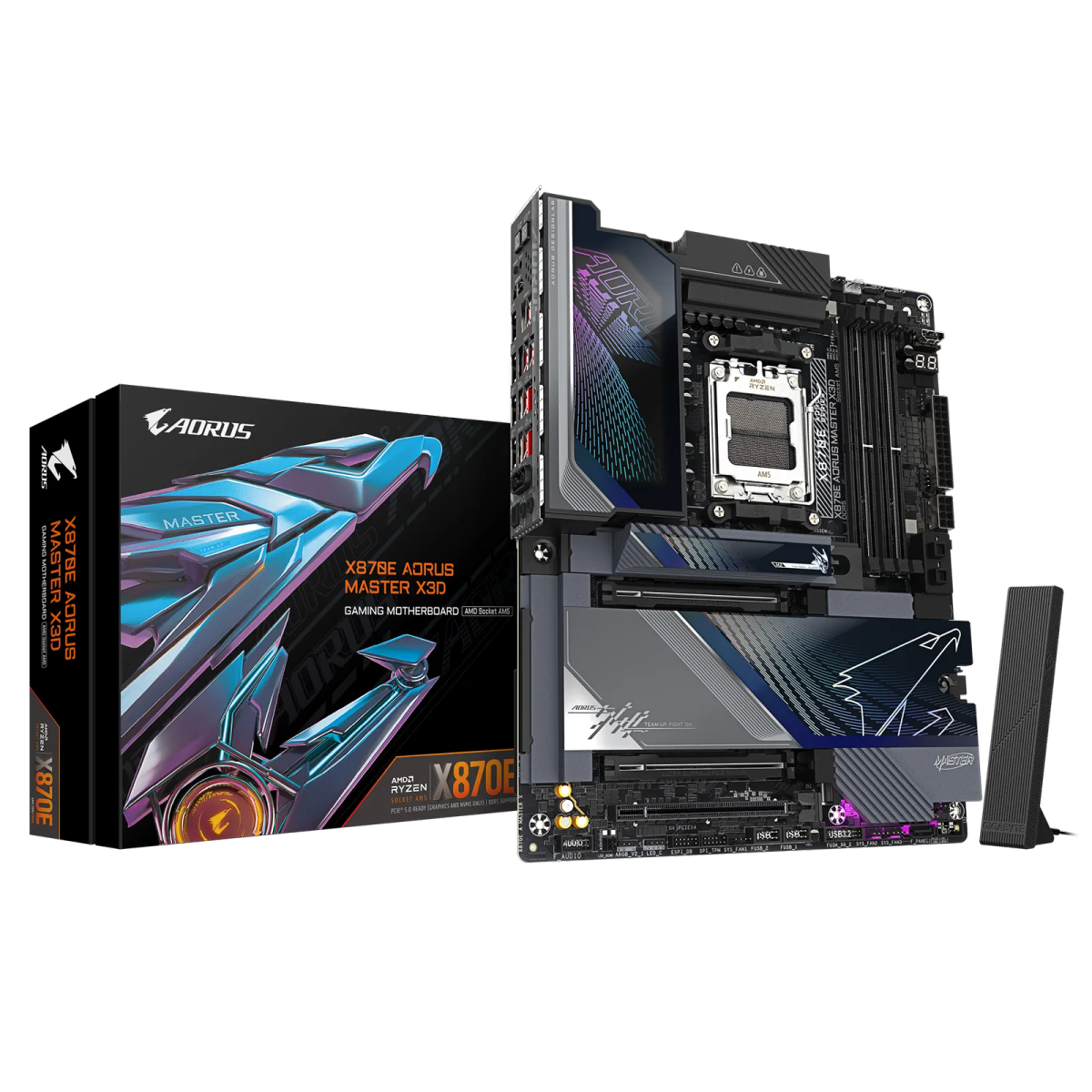 לוח אם – Gigabyte X870E AORUS MASTER X3D ATX AM5 DDR5 - צבע שחור