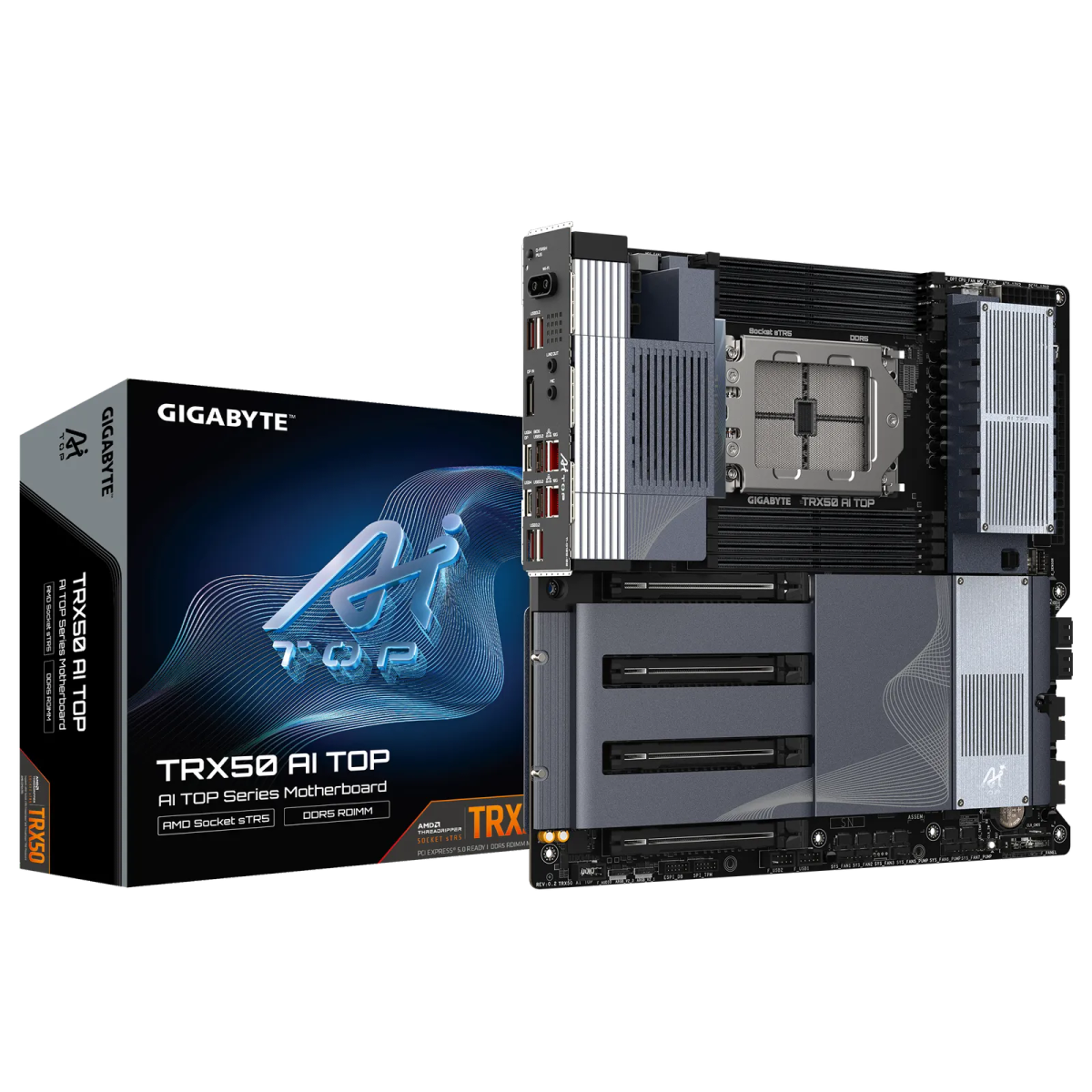 לוח אם – Gigabyte TRX50 AI TOP E-ATX sTR5 DDR5 ECC - צבע כחול