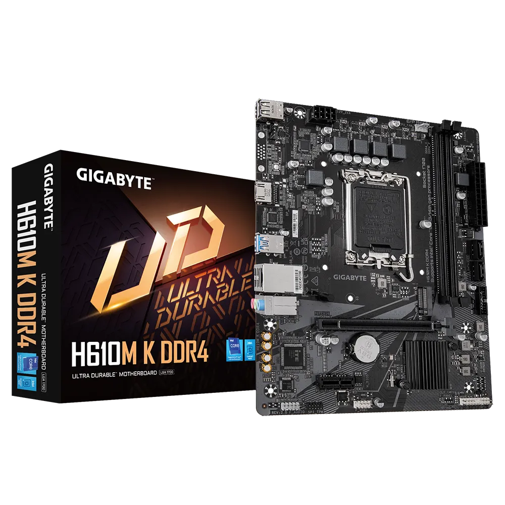 לוח אם – Gigabyte H610M K DDR4 Micro-ATX LGA1700 DDR4 - צבע שחור