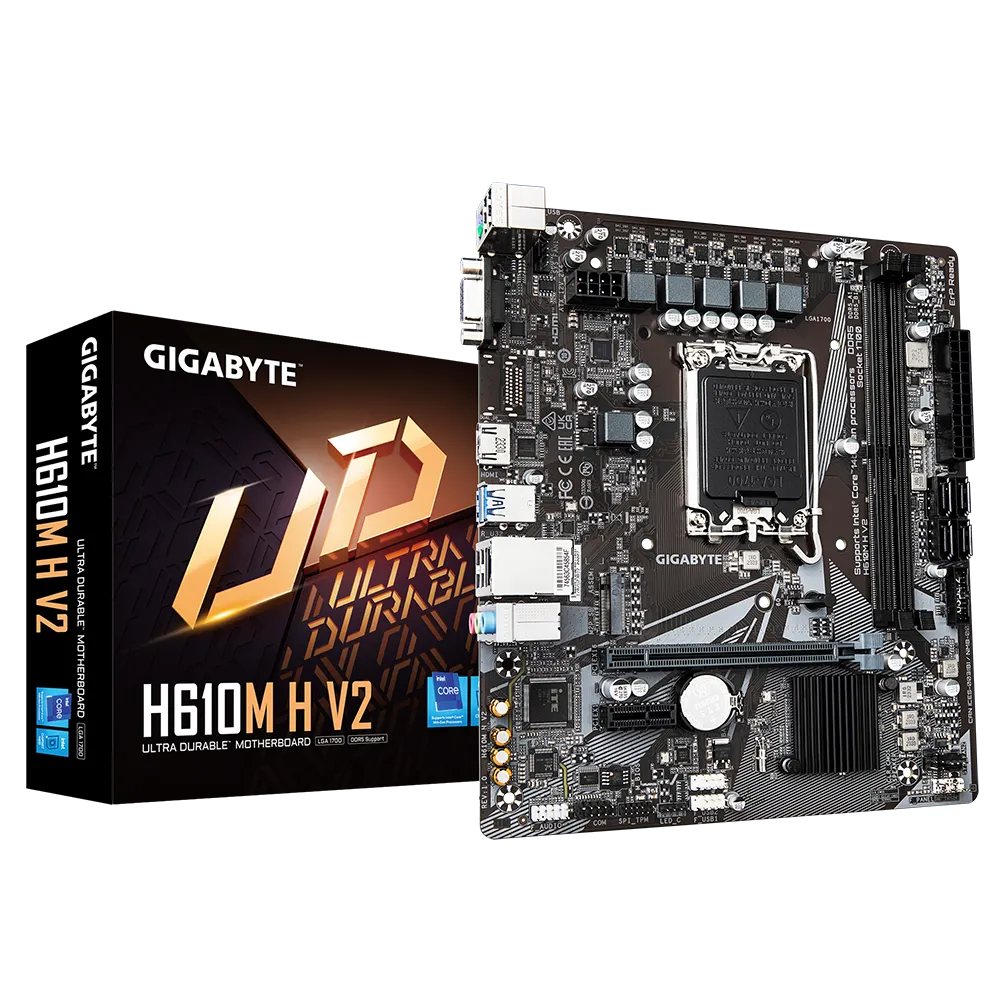 לוח אם – Gigabyte H610M H V2 Micro-ATX LGA1700 DDR5 - צבע שחור