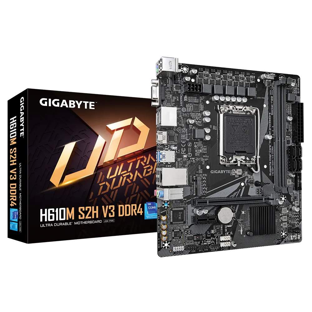 לוח אם – Gigabyte H610M S2H V3 Micro-ATX LGA1700 DDR4 - צבע שחור