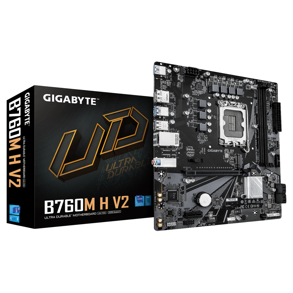 לוח אם – Gigabyte B760M H V2 Micro-ATX LGA1700 DDR5 - צבע שחור