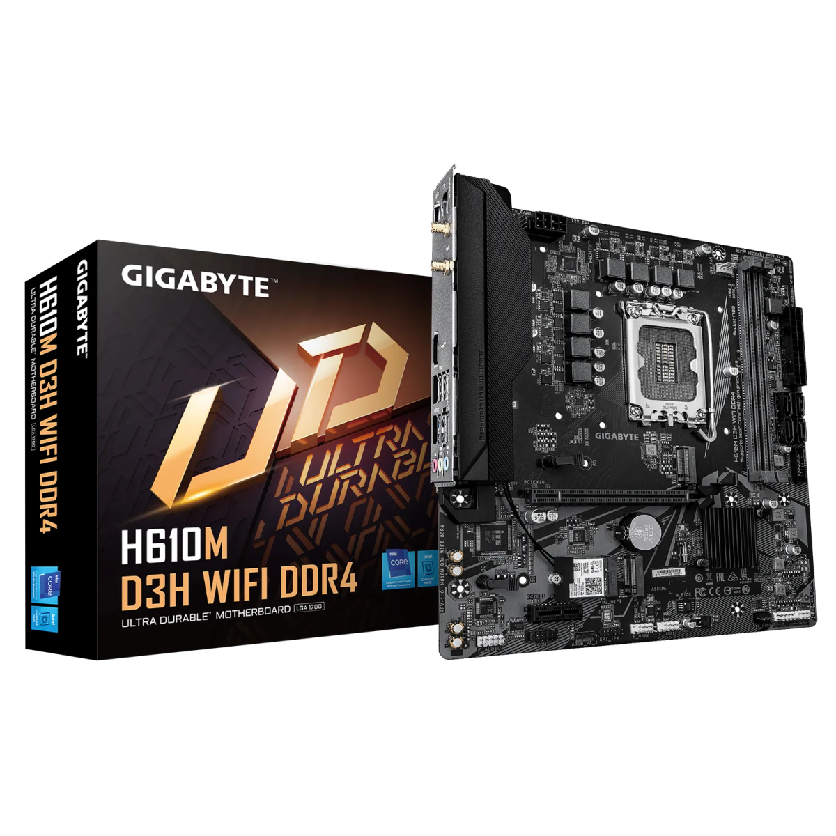 לוח אם – Gigabyte H610M D3H WIFI DDR4 Micro-ATX LGA1700 DDR4 - צבע שחור
