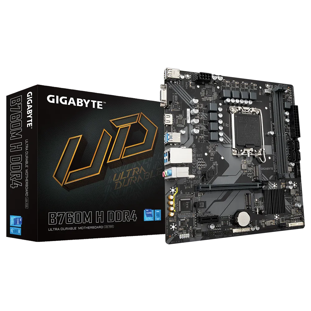 לוח אם – Gigabyte B760M H Micro-ATX LGA1700 DDR4 - צבע שחור