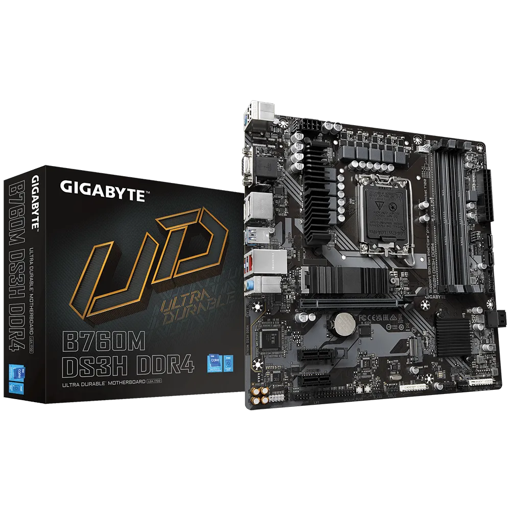 לוח אם – Gigabyte B760M DS3H DDR4 Micro-ATX LGA1700 DDR4 - צבע שחור